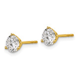 14k Yellow Gold 1 1/2 ctw Lab Grown Diamond VS+ F+ Round 3 Prong Heavy Wt. Stud Earrings
