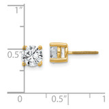 14k Yellow Gold 1 1/2 ctw Lab Grown Diamond VS+ F+ Round 4 Prong Heavy Wt. Screwback Stud Earrings