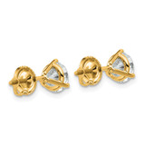14k Yellow Gold 1 3/4 ctw Certified Lab Grown Diamond VS+ F+ Round 3 Prong Heavy Wt. Screwback Stud Earrings