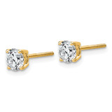 14k Yellow Gold 1 ctw Lab Grown Diamond VS/SI+ G+ Round 4 Prong Standard Wt Screwback Stud Earrings - EM-C0C27CF3-9395