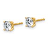 14k Yellow Gold 1 ctw Lab Grown Diamond VS/SI+ G+ Round 4 Prong Standard Wt Stud Earrings