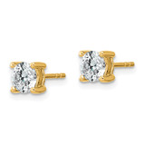 14k Yellow Gold 1 ctw Lab Grown Diamond VS+ F+ Round 4 Prong Heavy Wt. Stud Earrings - EM-B6810F2C-6910