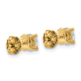 14k Yellow Gold 1 ctw Lab Grown Diamond VS+ F+ Round 4 Prong Standard Wt Stud Earrings