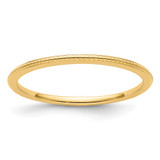 14K Yellow Gold 1.2mm Beaded Stackable Band Size 7