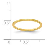 14K Yellow Gold 1.2mm Flat Satin Stackable Band Size 9.5