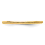 14K Yellow Gold 1.2mm Milgrain Stackable Band Size 7.5