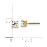 14k Yellow Gold 1/2 ctw Certified Lab Grown Diamond VS+ F+ Round 4 Prong Heavy Wt. Screwback Stud Earrings