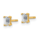 14k Yellow Gold 1/2 ctw Lab Grown Diamond VS/SI+ G+ Emerald 4 Prong Heavy Wt. Stud Earrings