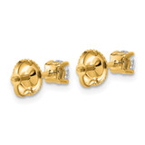 14k Yellow Gold 1/2 ctw Lab Grown Diamond VS/SI+ G+ Round 4 Prong Standard Wt Screwback Stud Earrings