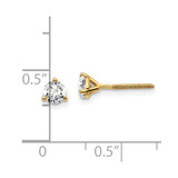 14k Yellow Gold 1/2 ctw Lab Grown Diamond VS+ F+ Round 3 Prong Heavy Wt. Screwback Stud Earrings - EM-CBE9506F-2566