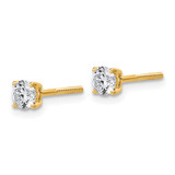 14k Yellow Gold 1/2 ctw Lab Grown Diamond VS+ F+ Round 4 Prong Standard Wt Screwback Stud Earrings