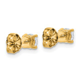 14k Yellow Gold 1/2 ctw Lab Grown Diamond VS+ F+ Round 4 Prong Standard Wt Stud Earrings