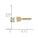 14k Yellow Gold 1/3 ctw Lab Grown Diamond VS/SI+ G+ Round 4 Prong Heavy Wt. Screwback Stud Earrings