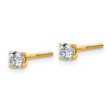 14k Yellow Gold 1/3 ctw Lab Grown Diamond VS/SI+ G+ Round 4 Prong Standard Wt Screwback Stud Earrings