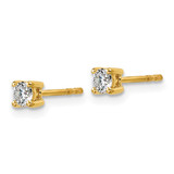 14k Yellow Gold 1/4 ctw Certified Lab Grown Diamond VS/SI+ G+ Round 4 Prong Heavy Wt. Stud Earrings