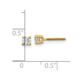 14k Yellow Gold 1/4 ctw Lab Grown Diamond VS/SI+ G+ Round 4 Prong Heavy Wt. Screwback Stud Earrings