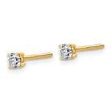 14k Yellow Gold 1/4 ctw Lab Grown Diamond VS/SI+ G+ Round 4 Prong Standard Wt Screwback Stud Earrings