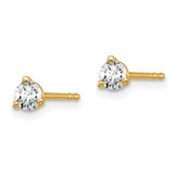 14k Yellow Gold 1/4 ctw Lab Grown Diamond VS+ F+ Round 3 Prong Heavy Wt. Stud Earrings - EM-F4A1E7B8-9613