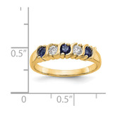 14k Yellow Gold 1/5 carat Diamond and Blue Sapphire Complete Band - RM-0E5229A9-6107