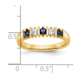 14k Yellow Gold 1/5 carat Diamond and Blue Sapphire Complete Band - RM-E15EA407-2099