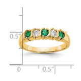14k Yellow Gold 1/5 carat Diamond and Emerald Complete Band - RM-97B62212-6702