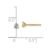 14k Yellow Gold 1/5 ctw Certified Lab Grown Diamond VS/SI+ G+ Round 3 Prong Heavy Wt. Stud Earrings