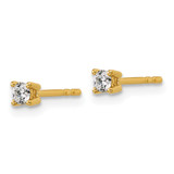 14k Yellow Gold 1/5 ctw Lab Grown Diamond VS/SI+ G+ Round 4 Prong Heavy Wt. Stud Earrings - EM-41C3216B-4521