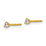 14k Yellow Gold 1/6 ctw Lab Grown Diamond VS/SI+ G+ Round 3 Prong Heavy Wt. Stud Earrings
