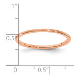 10K Rose Gold 1.2mm Half Round Satin Stackable Band Size 6