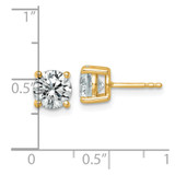 14k Yellow Gold 2 1/2 ctw Certified Lab Grown Diamond VS+ F+ Round 4 Prong Heavy Wt. Stud Earrings