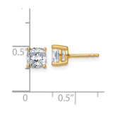 14k Yellow Gold 2 ctw Certified Lab Grown Diamond VS+ F+ Cushion 4 Prong Heavy Wt. Stud Earrings