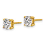 14k Yellow Gold 2 ctw Certified Lab Grown Diamond VS+ F+ Round 4 Prong Heavy Wt. Stud Earrings