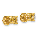 14k Yellow Gold 2 ctw Certified Lab Grown Diamond VS+ F+ Round 4 Prong Heavy Wt. Stud Earrings