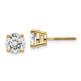 14k Yellow Gold 2 ctw Lab Grown Diamond VS/SI+ G+ Round 4 Prong Standard Wt Screwback Stud Earrings - EM-7DE7CF06-7175