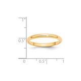 14k Yellow Gold 2.5mm Half Round Wedding Band Size 4.5