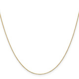 14K 16 inch .65mm Diamond-cut Round Open Link Cable with Lobster Clasp Chain