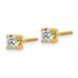 14k Yellow Gold 2/3 ctw Lab Grown Diamond VS/SI+ G+ Round 4 Prong Heavy Wt. Screwback Stud Earrings