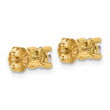 14k Yellow Gold 2/3 ctw Lab Grown Diamond VS+ F+ Round 4 Prong Heavy Wt. Stud Earrings