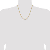 14K Yellow Gold 20 inch 3mm Semi-Solid Diamond-cut Open Link Cable with Lobster Clasp Chain