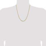 14K Yellow Gold 22 inch 3mm Semi-Solid Diamond-cut Open Link Cable with Lobster Clasp Chain
