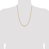 14K Yellow Gold 24 inch 3mm Semi-Solid Diamond-cut Open Link Cable with Lobster Clasp Chain