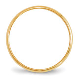 14k Yellow Gold 2mm Lightweight Half Round Wedding Band Size 12.5