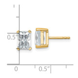 14k Yellow Gold 3 ctw Lab Grown Diamond VS/SI+ G+ Radiant 4 Prong Heavy Wt. Stud Earrings