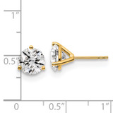 14k Yellow Gold 3 ctw Lab Grown Diamond VS+ F+ Round 3 Prong Heavy Wt. Stud Earrings