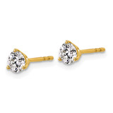 14k Yellow Gold 3/4 ctw Certified Lab Grown Diamond VS+ F+ Round 3 Prong Heavy Wt. Stud Earrings