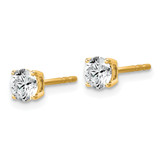 14k Yellow Gold 3/4 ctw Lab Grown Diamond VS/SI+ G+ Round 4 Prong Standard Wt Stud Earrings