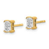 14k Yellow Gold 3/4 ctw Lab Grown Diamond VS+ F+ Radiant 4 Prong Heavy Wt. Stud Earrings
