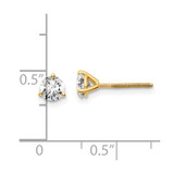 14k Yellow Gold 3/4 ctw Lab Grown Diamond VS+ F+ Round 3 Prong Heavy Wt. Screwback Stud Earrings