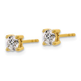 14k Yellow Gold 3/4 ctw Lab Grown Diamond VS+ F+ Round 4 Prong Heavy Wt. Stud Earrings - EM-6D98C8F8-7643