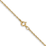 14K 16 inch .8mm Light Baby Rope with Spring Ring Clasp Chain